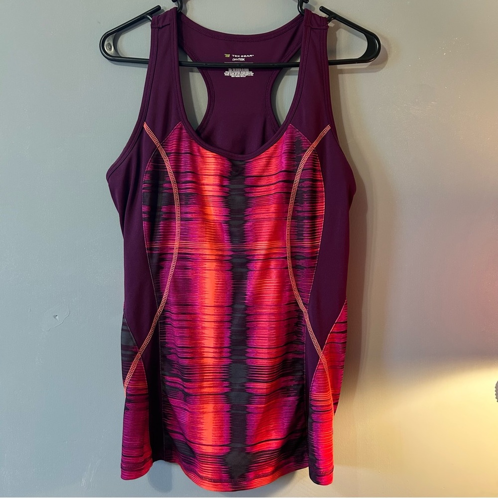 Women's Purple and Pink Tek gear Athletic Tank Top Dry Tek large